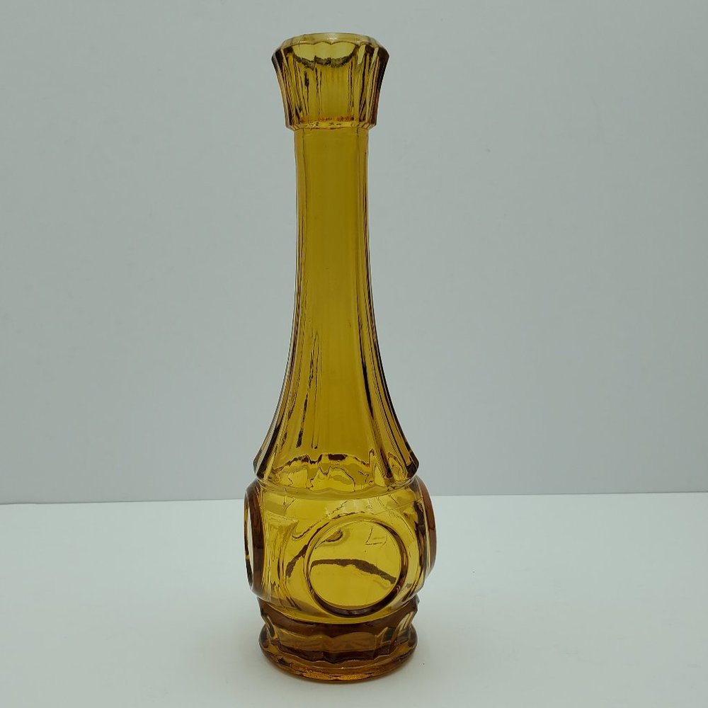 Wheaton Glass Bullseye Amber Vase Wheaton Coin Yellow Gold Bottle